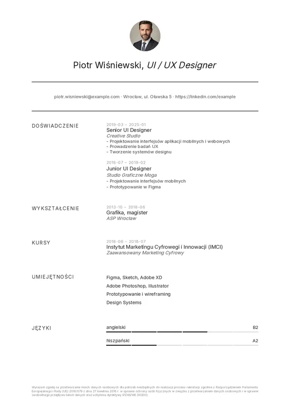 Szablon CV kontur
