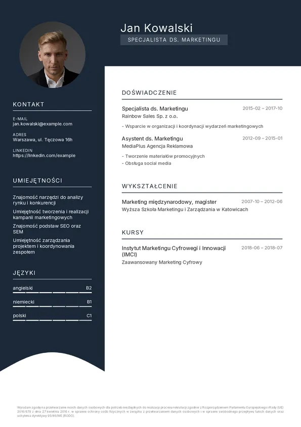 Szablon CV noir