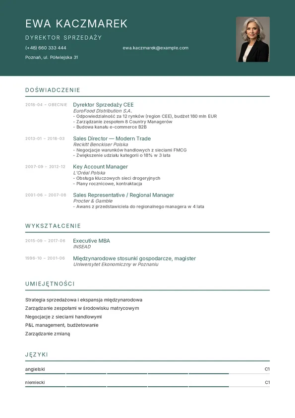 Szablon CV morena