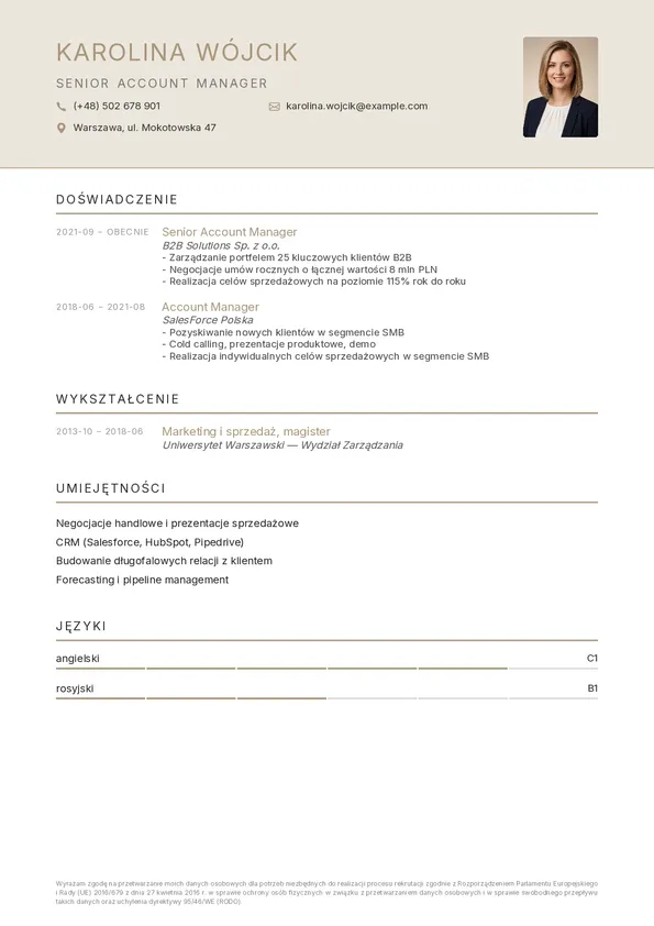 Szablon CV linea